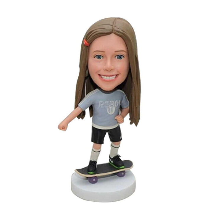 Cool Girl Skateboard Custom Figure Bobblehead