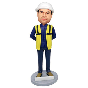 Cool Male Worker Engineer Architect Custom Figure Bobbleheads