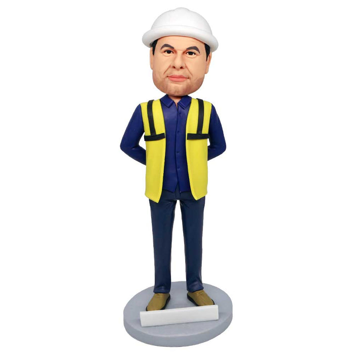 Cool Male Worker Engineer Architect Custom Figure Bobbleheads