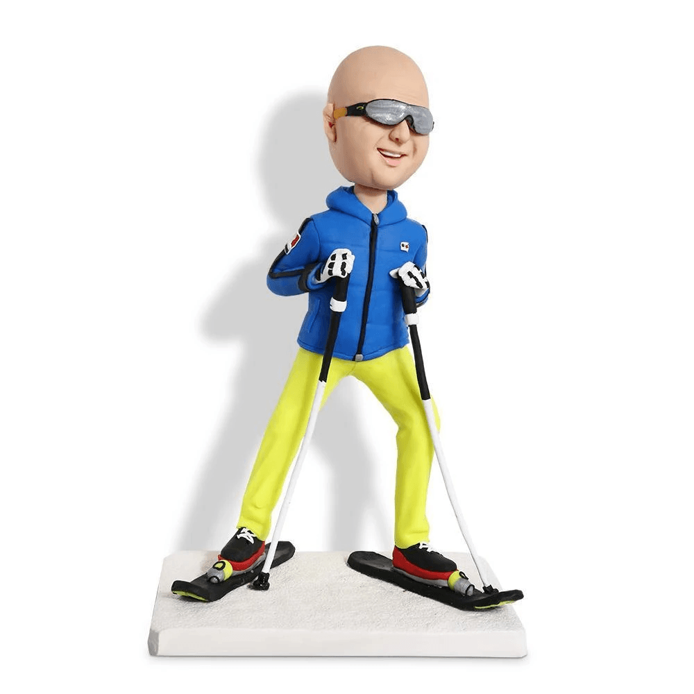 Cool Skier with Snowboarder Custom Bobblehead - Figure Bobblehead