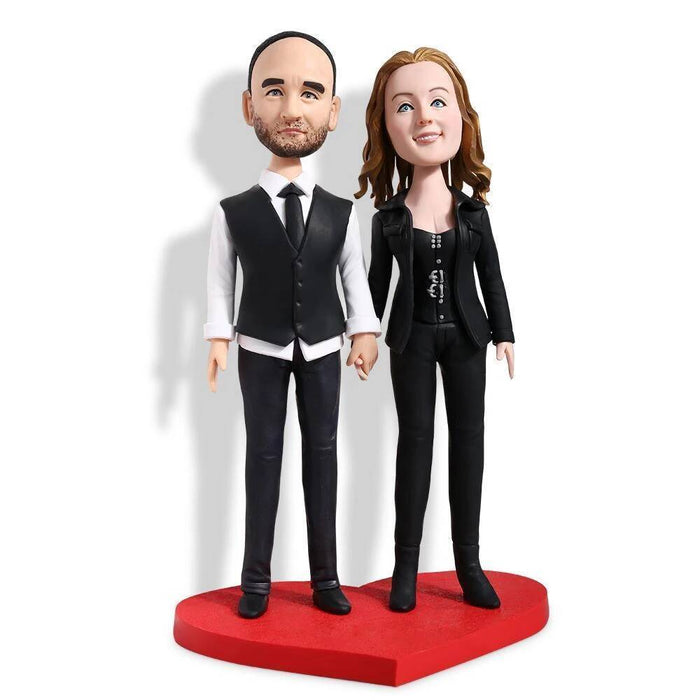 Valentine Gifts - Cool Suit Couple Custom Figure Bobblehead