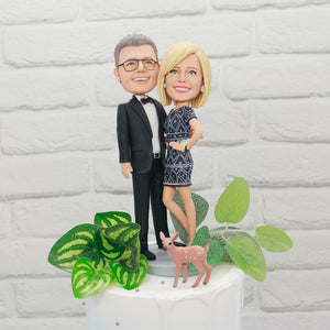 Couple In Suit And Dress Custom Figure Bobbleheads