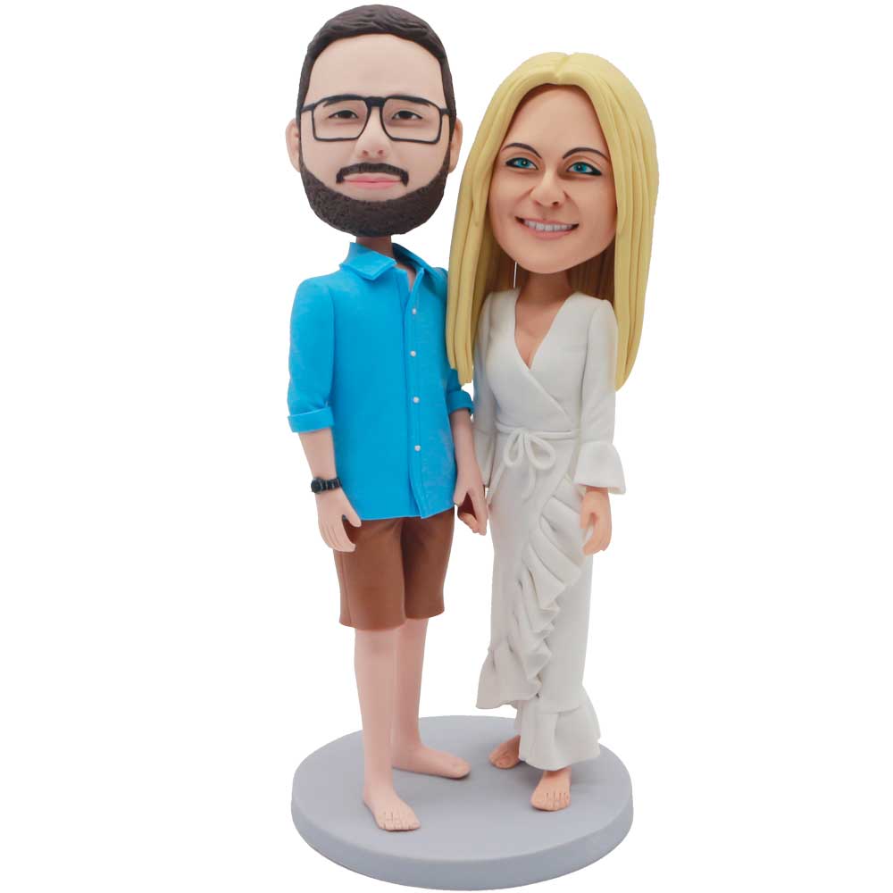 Couple Hand In Hand Custom Figure Bobblehead