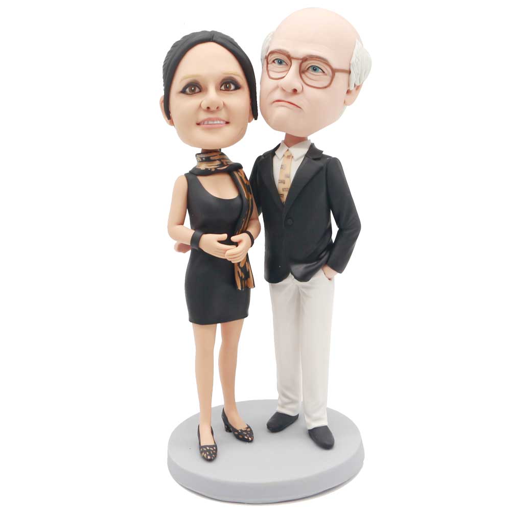 Couple In Business Attire Custom Figure Bobbleheads