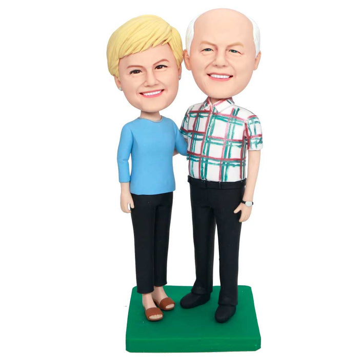Couple In Casual Clothes Custom Figure Bobbleheads