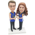 Couple In Golden State Warriors Jerseys Custom Figure Bobblehead