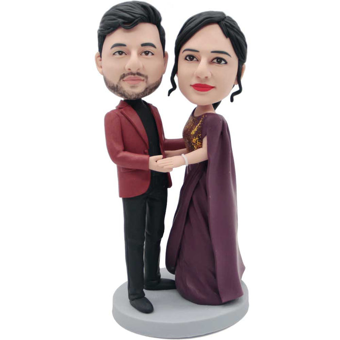 Valentine Gifts - Couple In Luxurious Dress Custom Figure Bobbleheads