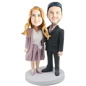 Couple in Business Clothes Custom Couple Bobblehead
