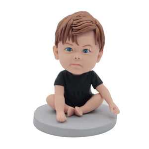 Cute Baby In Black T-shirt Custom Figure Bobbleheads