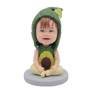 Cute Baby In Green Bodysuit Custom Figure Bobbleheads