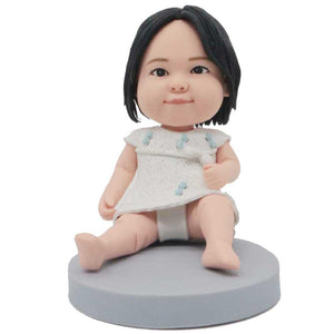 Cute Baby Sitting On The Ground Custom Figure Bobblehead
