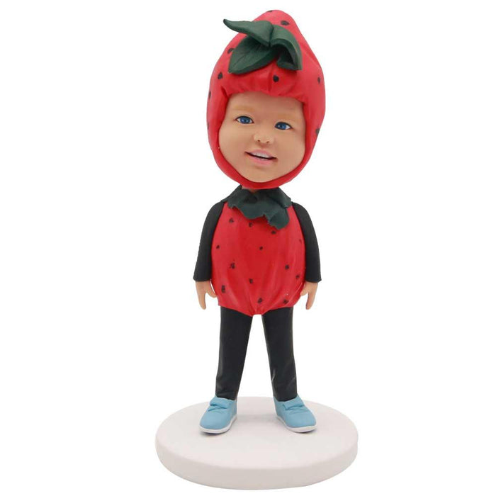 Cute Boy In Strawberry Suit Custom Figure Bobblehead