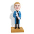 Cute Male Graduates In Blue Gown Custom Graduation Bobblehead Gift