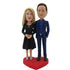 Dinner Couple In Blue Suit and Black Skirt Custom Figure Bobblehead