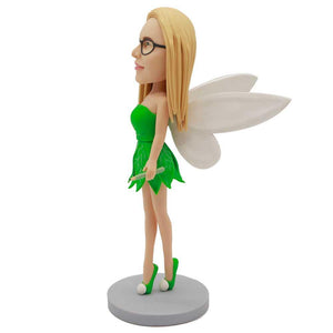 Elf In Green Skirt With A Pair Of Wings Custom Figure Bobblehead