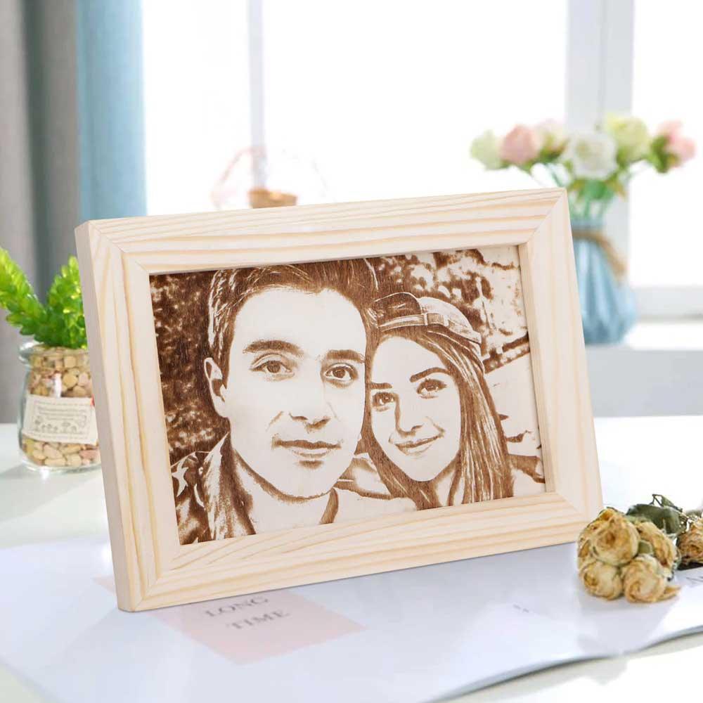 Engraved Custom Wooden Photo - Figure Bobblehead