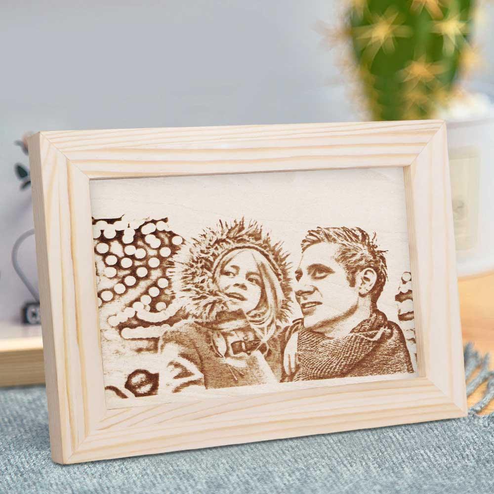 Engraved Custom Wooden Photo - Figure Bobblehead