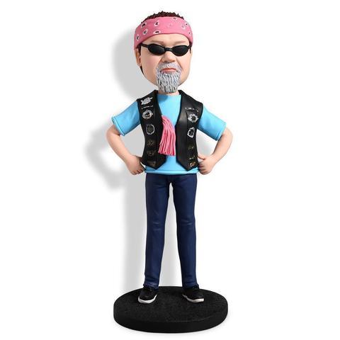 Fashion Cool Male with Headscarf and Glasses Custom Figure Bobblehead