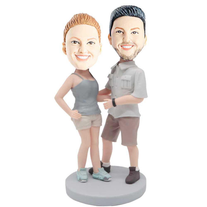 Fashion Couple with Hands On Hips Custom Couple Bobblehead