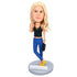 Fashion Female In Black Suspenders And High Heels Custom Figure Bobbleheads