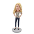 Fashion Female In T-shirt And Her Hands Rested On Her Hips Custom Figure Bobblehead