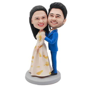 Fashionable Couple In Dress And Suit Custom Figure Bobblehead