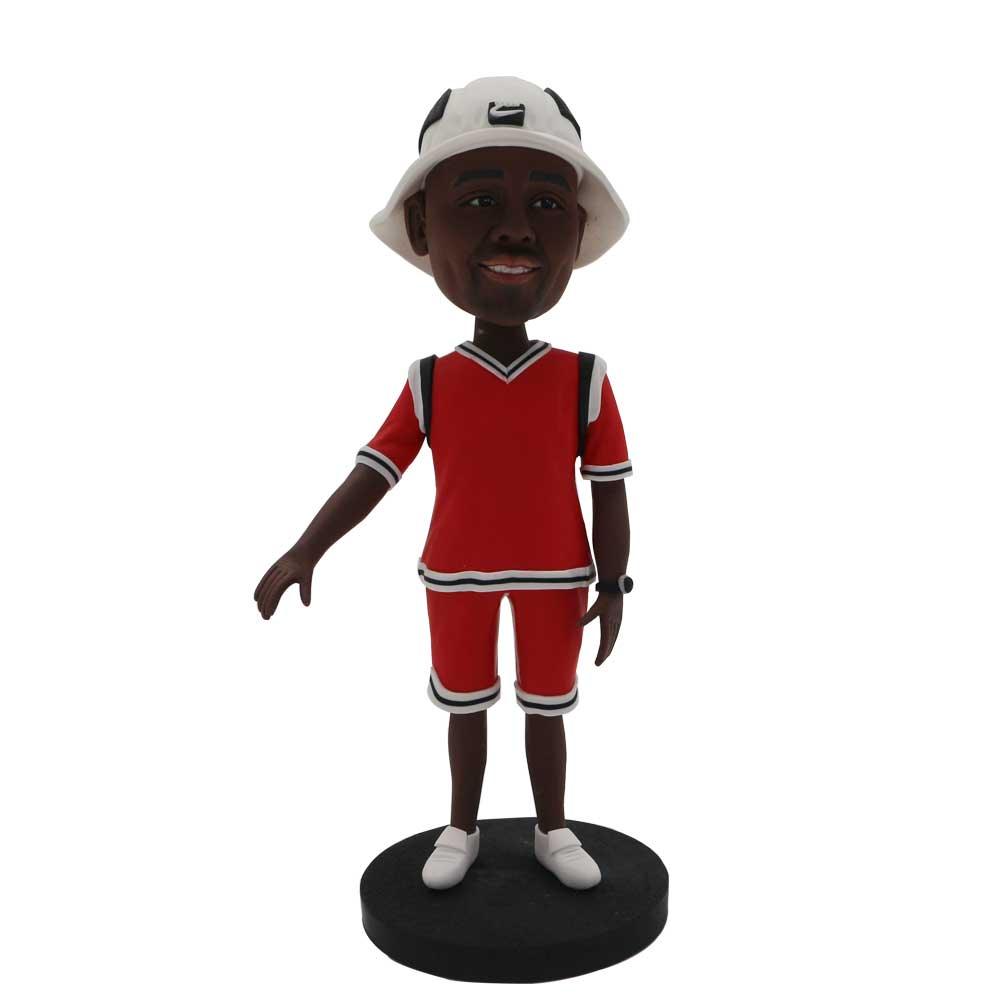 Fashionable Man with Hat Custom Figure Bobblehead - Figure Bobblehead