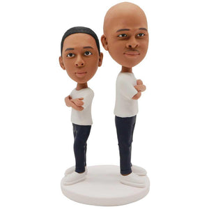 Father And Son Back To Back Custom Figure Bobblehead