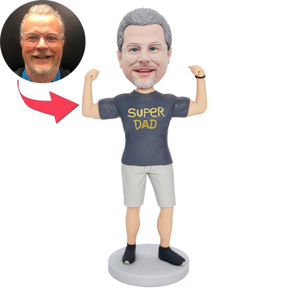 Father's Day Gifts Strong Male Fitness Coach In T-shirt Custom Figure Bobbleheads