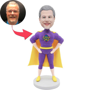 Father’s Day Gifts Super Dad In Yellow Cloak Custom Figure Bobbleheads