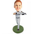 Female Baseball Player in White Uniform Custom Figure Bobblehead