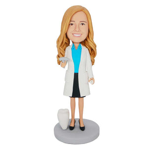 Female Dentist With Tooth Custom Figure Bobbleheads
