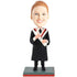 Female Graduates In Black Gown With Diploma Custom Graduation Bobbleheads