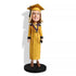 Smart Female Graduates In Yellow Gown Custom Graduation Bobblehead