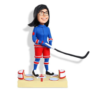 Female Ice Hockey Player Custom Figure Bobblehead