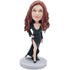 Female In Black Slit Long Skirt Custom Figure Bobblehead