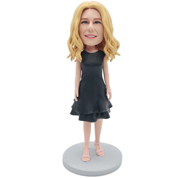 Female In Black skirt Custom Figure Bobbleheads