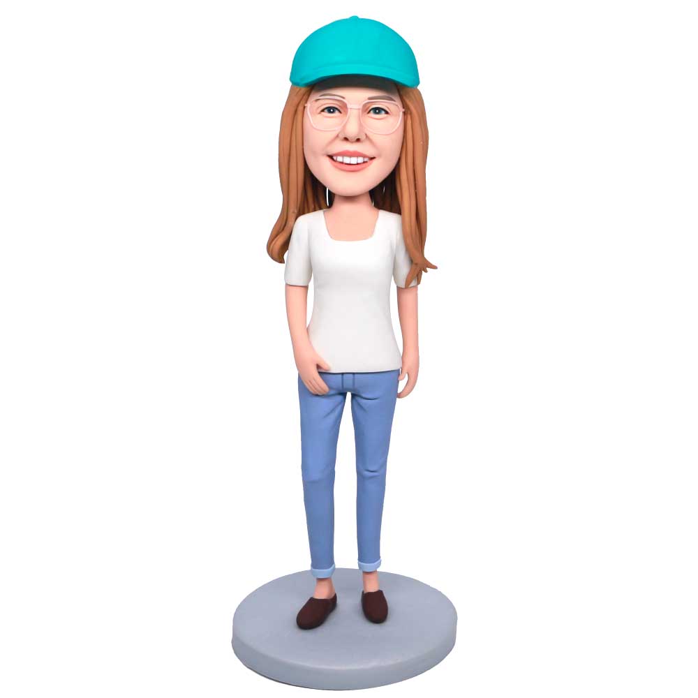 Female In Casual Clothes Custom Figure Bobbleheads