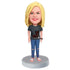 Female In Cute T-shirt And Hole Pants Custom Figure Bobbleheads