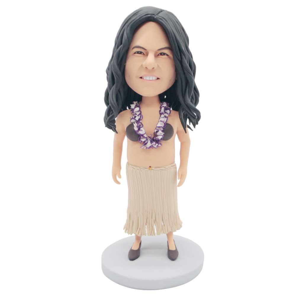Female In Hawaiian Skirt Custom Figure Bobbleheads