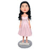 Female In Pink Strapless Dress Custom Figure Bobbleheads