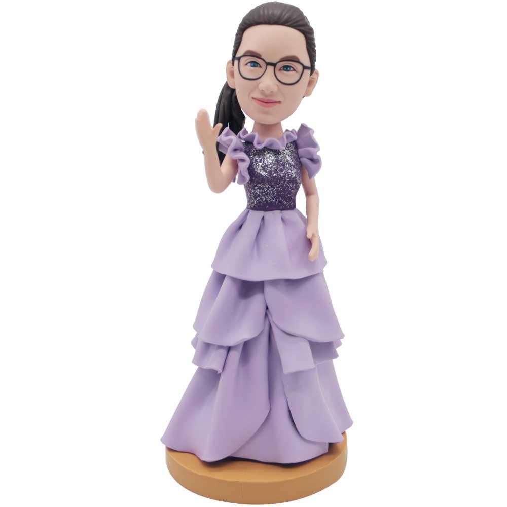 Female In Purple Dress Custom Figure Bobbleheads