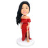 Female In Red One Word Collar Dress Custom Figure Bobbleheads