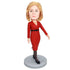 Female In Red Sweater Dress Custom Figure Bobbleheads