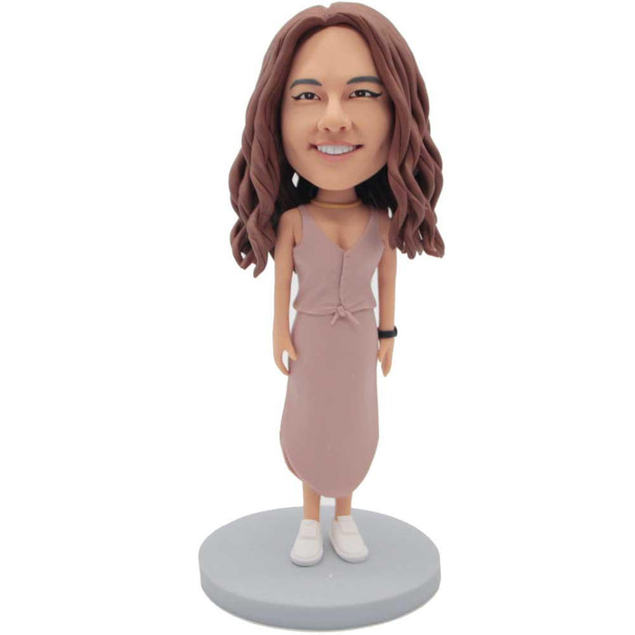 Female In Sling Skirt Suit Custom Figure Bobbleheads