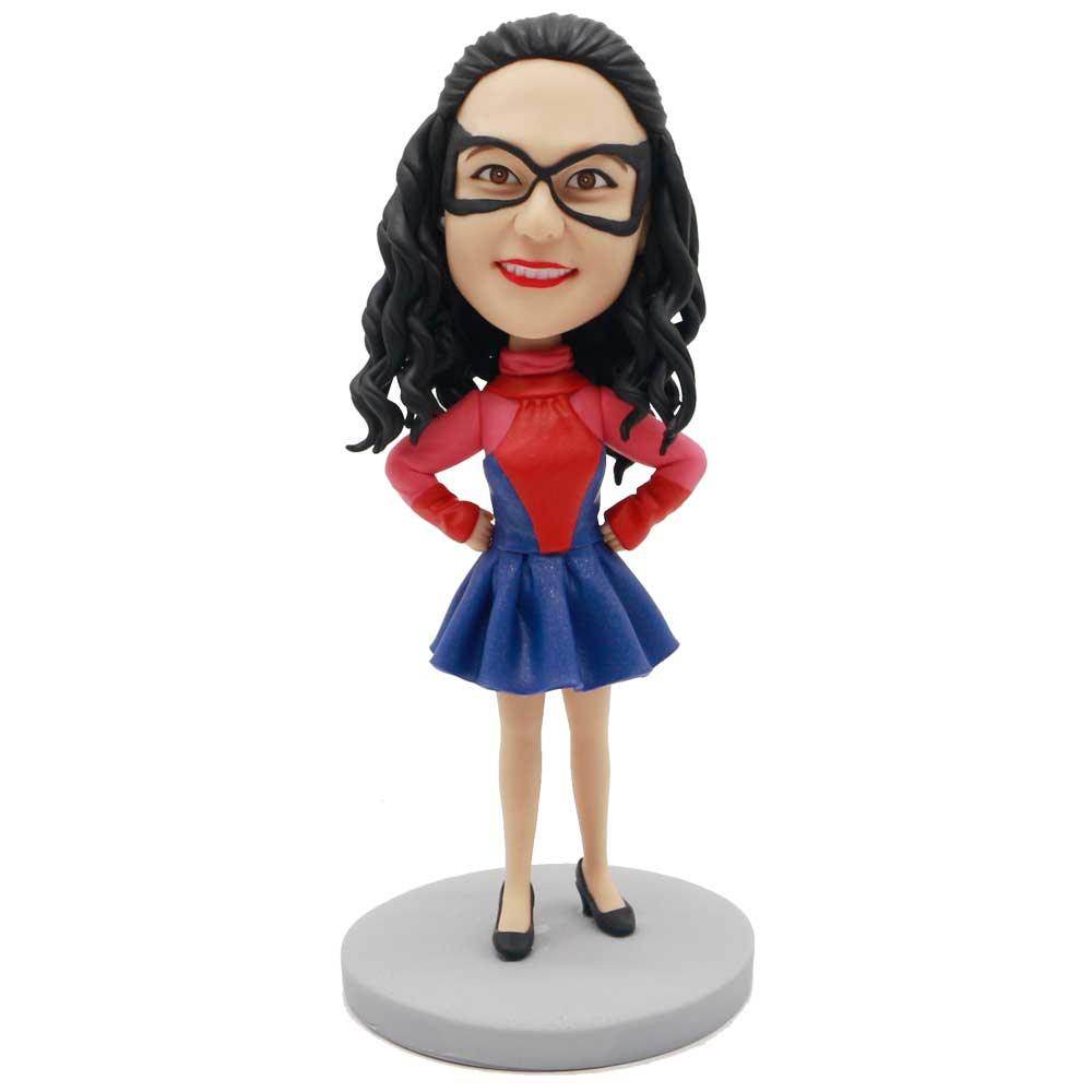 Female In Spiderman Dress Up Custom Figure Bobblehead