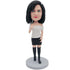 Female In White One-shoulder Top Custom Figure Bobbleheads