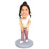 Female In White Vest And Coat Custom Figure Bobbleheads