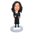 Female Judge In Black Robe With A Hammer Custom Figure Bobbleheads