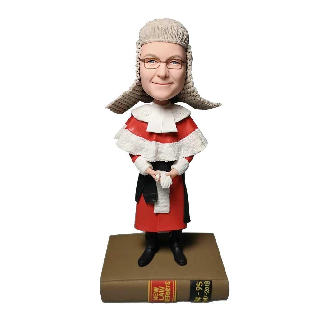 Female Judge In Professional Judge's Uniform Custom Figure Bobblehead